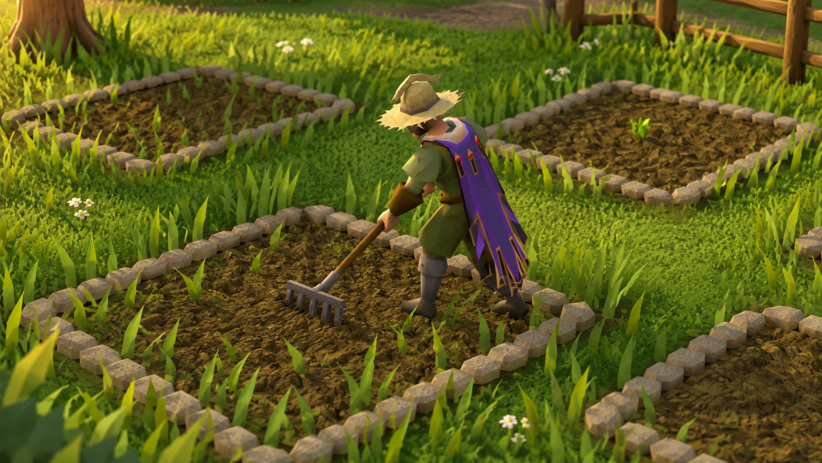 Promotional artwork based on a Vexor player tending a farming patch